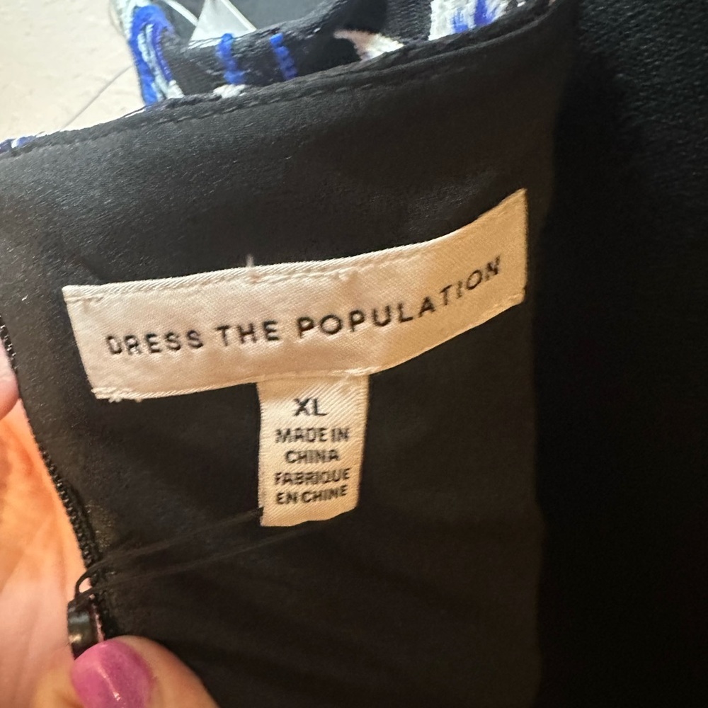 Dress the Population black and blue lace dress size XL - Picture 6 of 6